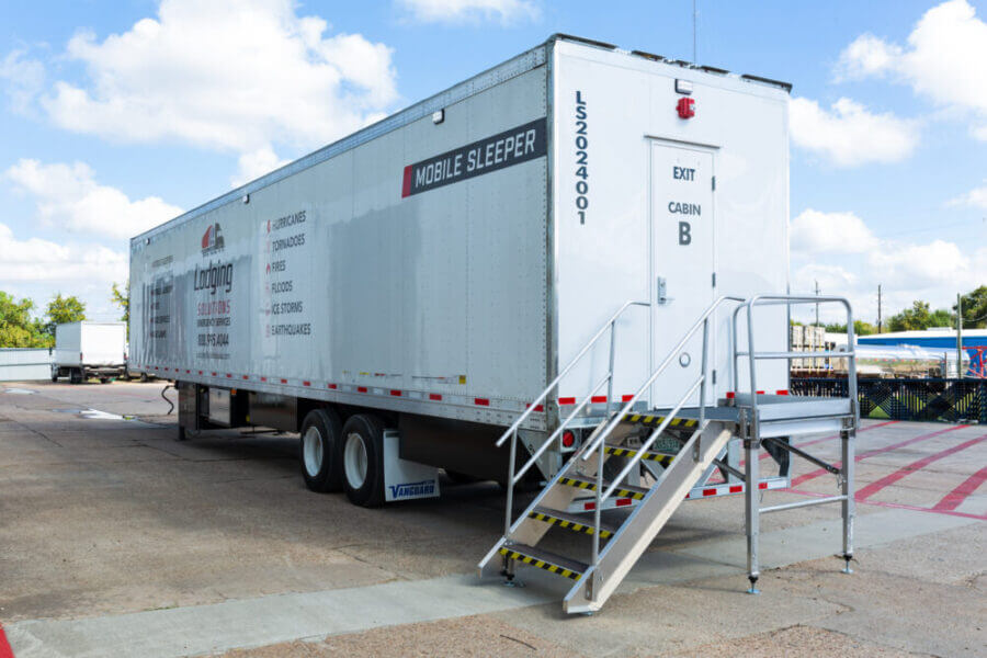 Lodging Solutions and Industrial Tent Systems Mobile Sleeper Trailer Photo